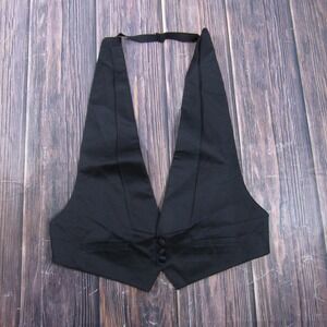 Suit Vest Lord West Mens L Black Solid Polyester Tuxedo Wedding Formal Belted